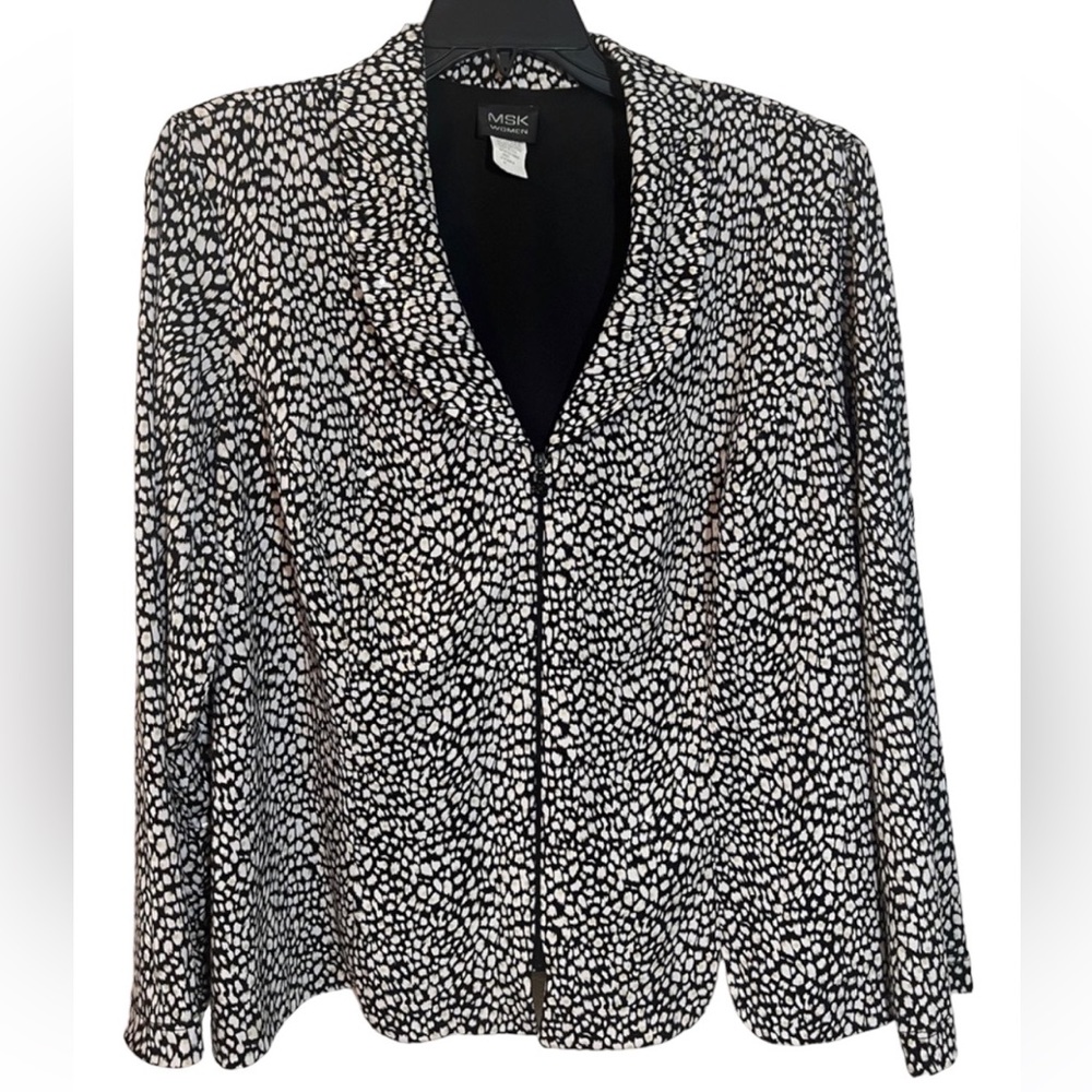 🖤🤍 MSK Black & White Print Jacket Size 3X